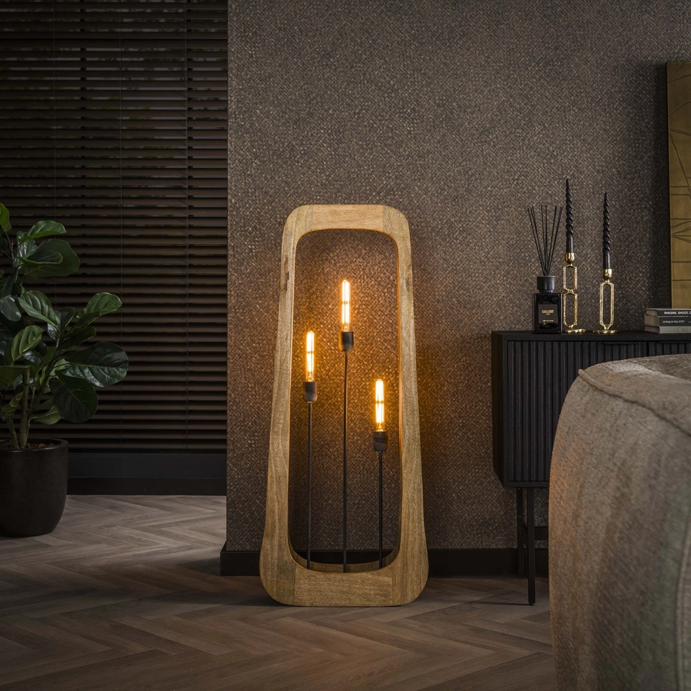 Holz-Stehlampe Bray 3x E27 – Mango-Holz Lyora 8716803511422