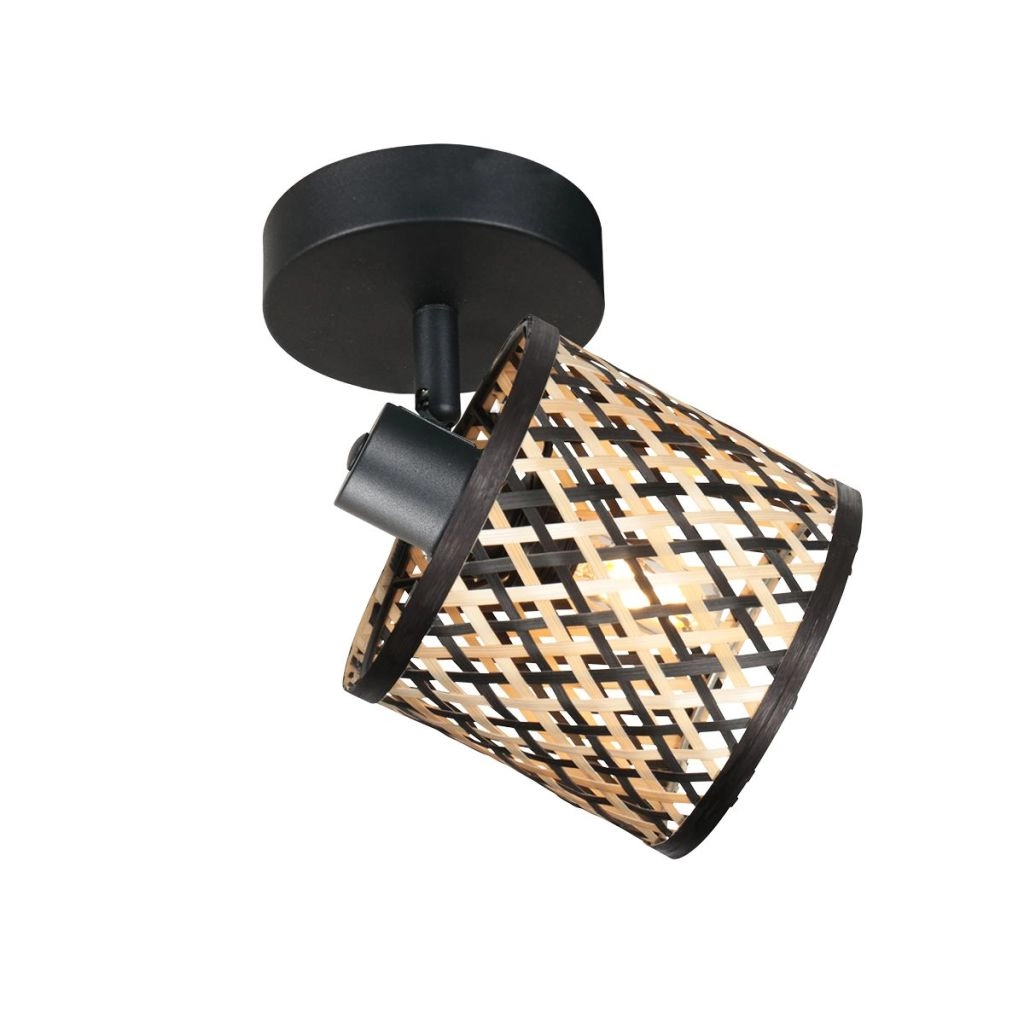 Wandlampe Sumba mit Bambuskappe Ø12 cm Steinhauer 8712746182811
