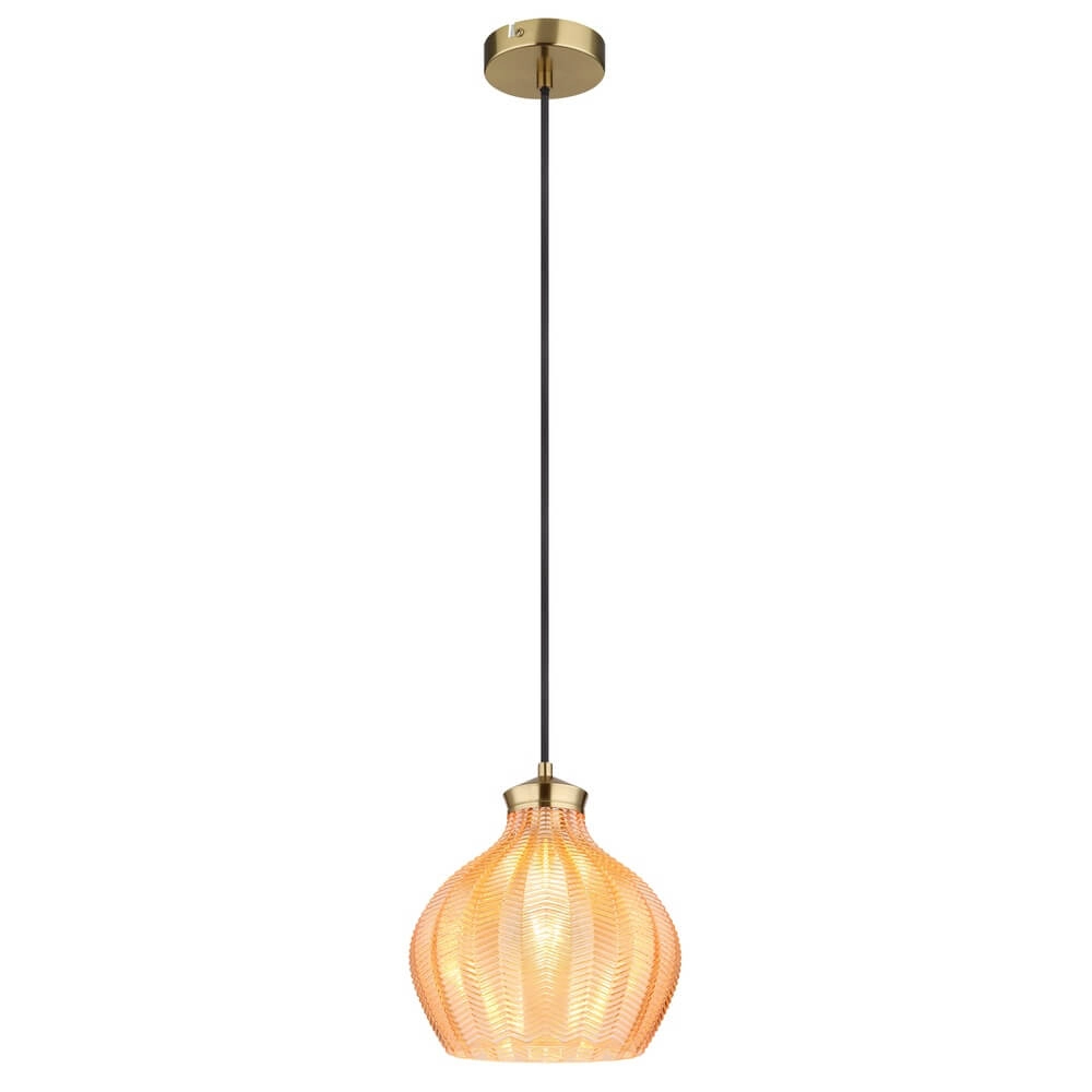 Pendelleuchte Jessica mit orangefarbenem Glas Ø 22cm