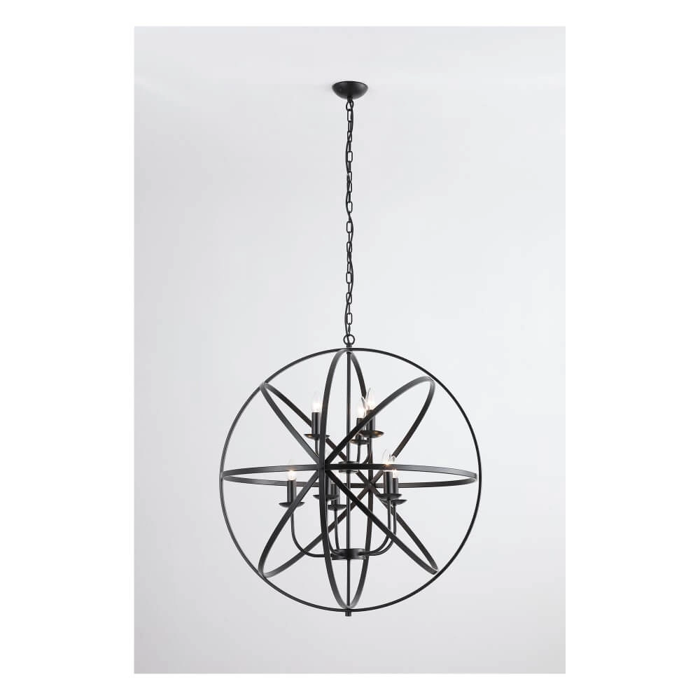 Antike Pendelleuchte Orbit 8-flammig schwarz Searchlight 5053423271927