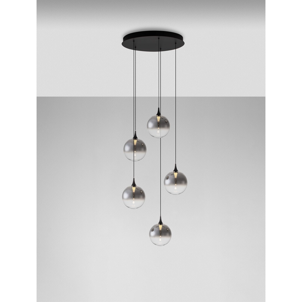 Pendelleuchte Orenda rundes 5-flammiges Rauchglas Lyora 5212017477644