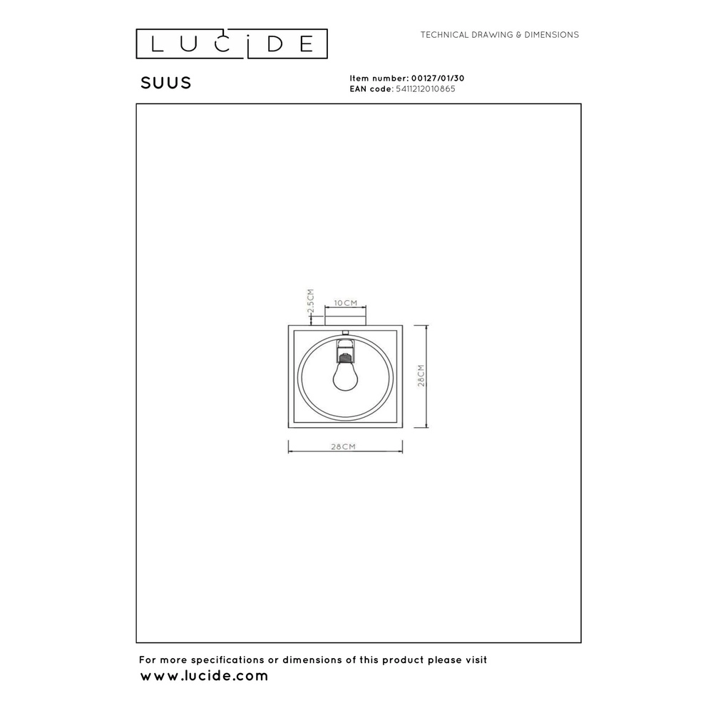 Einzigartige Deckenlampe Suus Schwarz Lucide 5411212010865