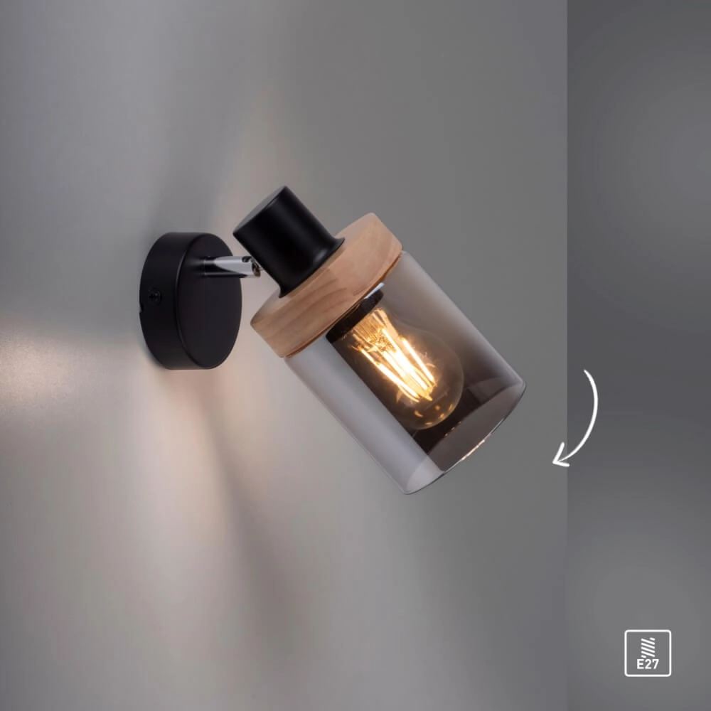 Wandleuchte Pasqual Schwarz Just Light 4043689986100