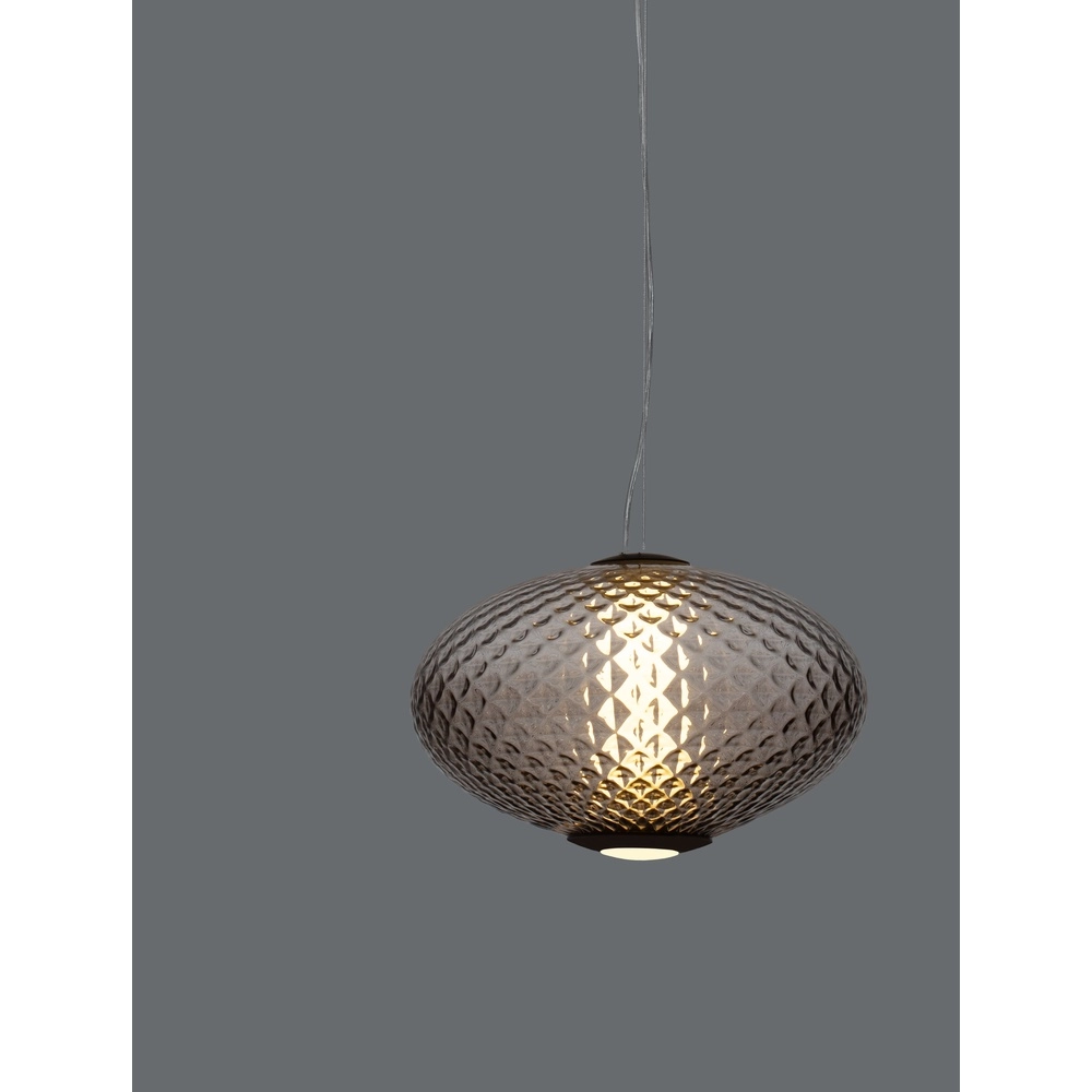 Pendelleuchte Aora ovales braunes Glas Lyora 5212017483843