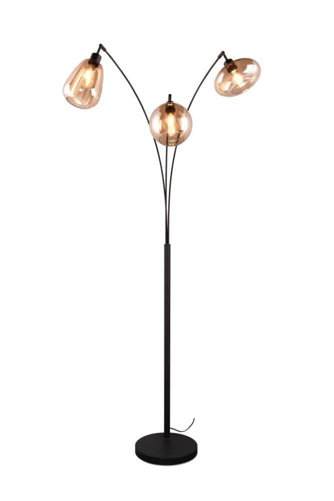 3-flammige Stehleuchte Lumina mit Braunglas Trio 4017807597097