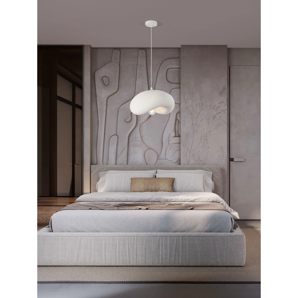 Moderne Pendellampe Bambel Weiß