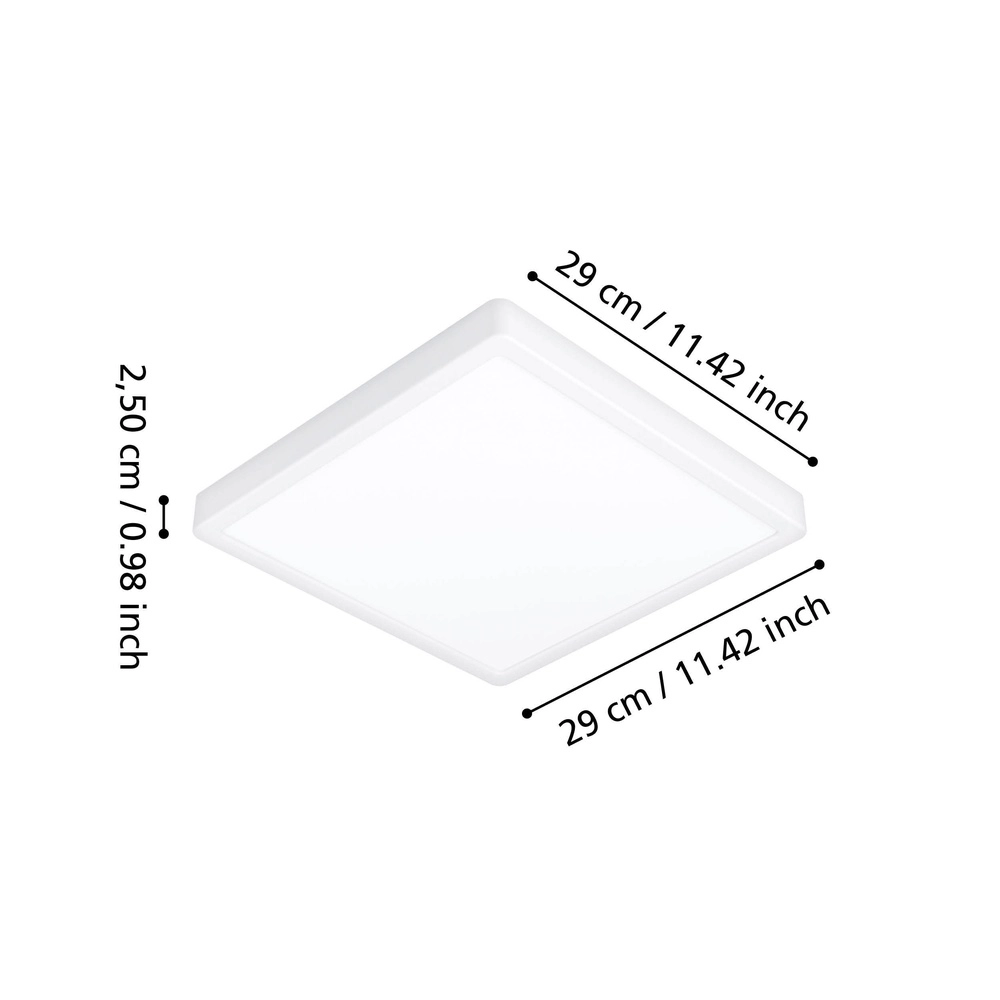 Deckenlicht IP44 Fueva 6 Quadrat – Weiß – 29x29 cm Eglo 9008606330416