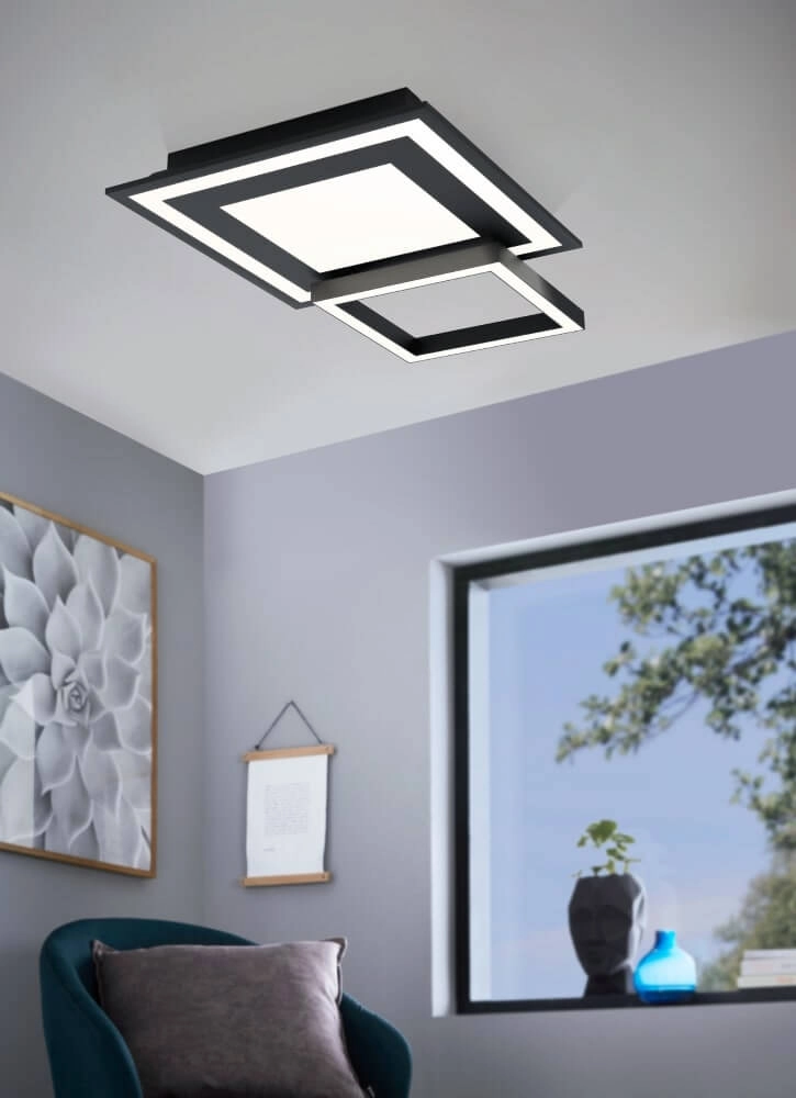 Deckenleuchte Zigbee Savatarila-Z 45x45cm schwarz Eglo 9008606221691