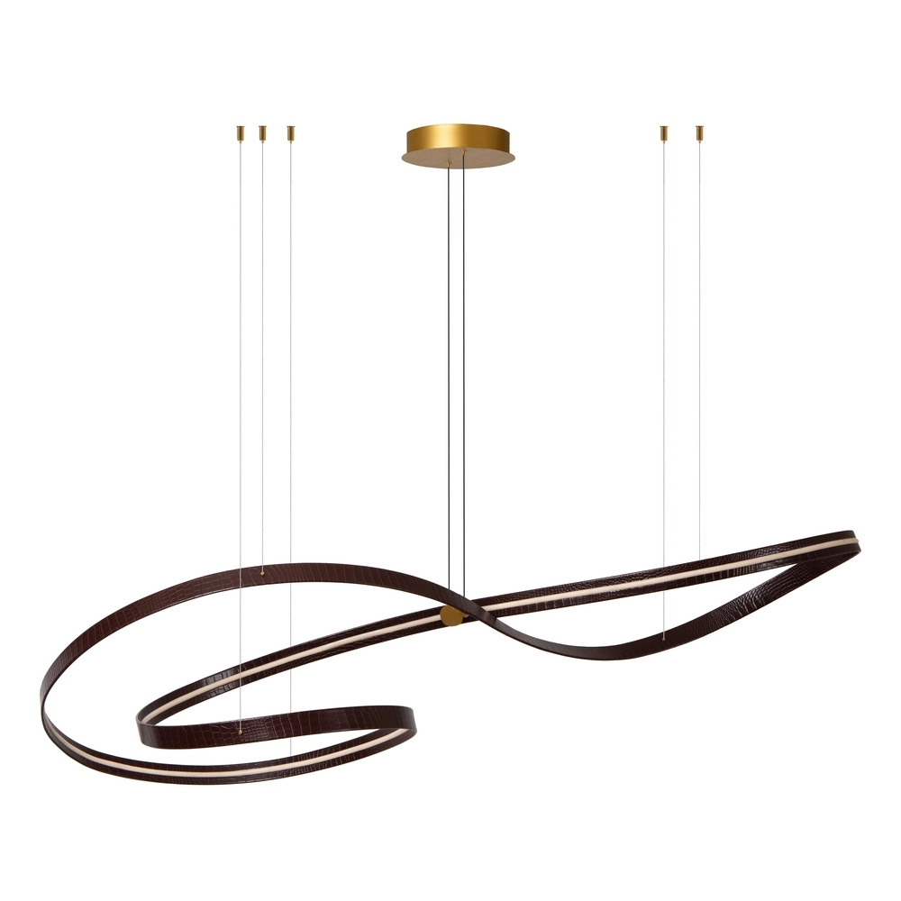 Moderne LED-Pendellampe Slalom Kaffeebraun mit Wirkung Premium by Lucide 5411212135148