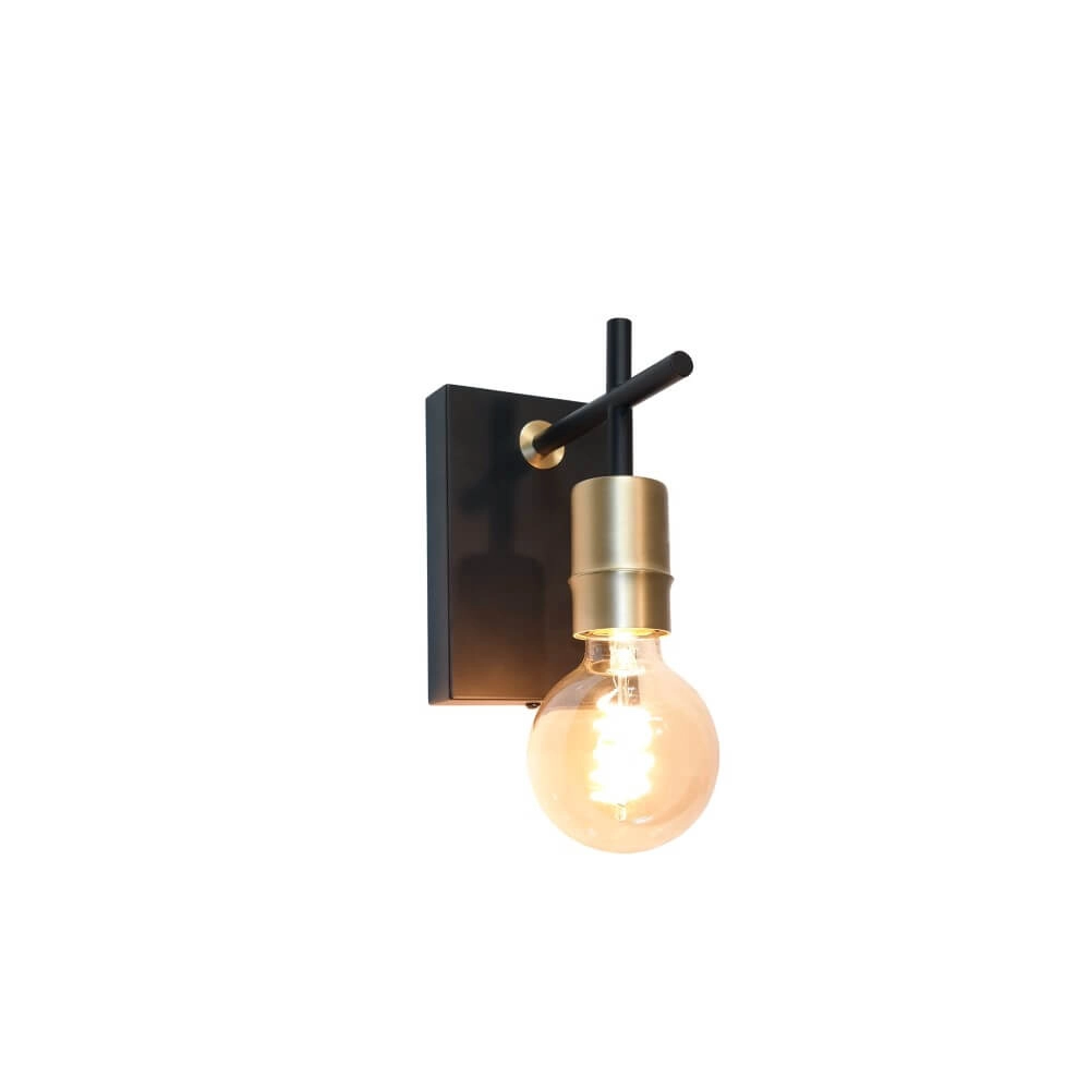 Schöne Wandleuchte Mokka schwarz mit gold