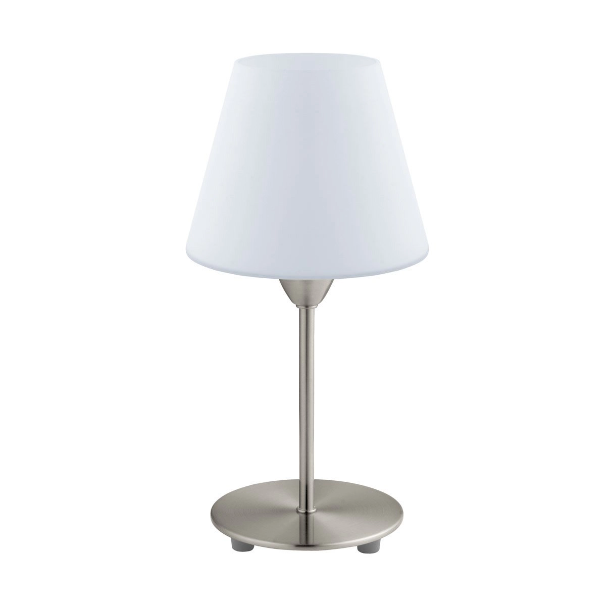 Tischlampe Damasco 1 30 cm Nickelmatte mit weiß