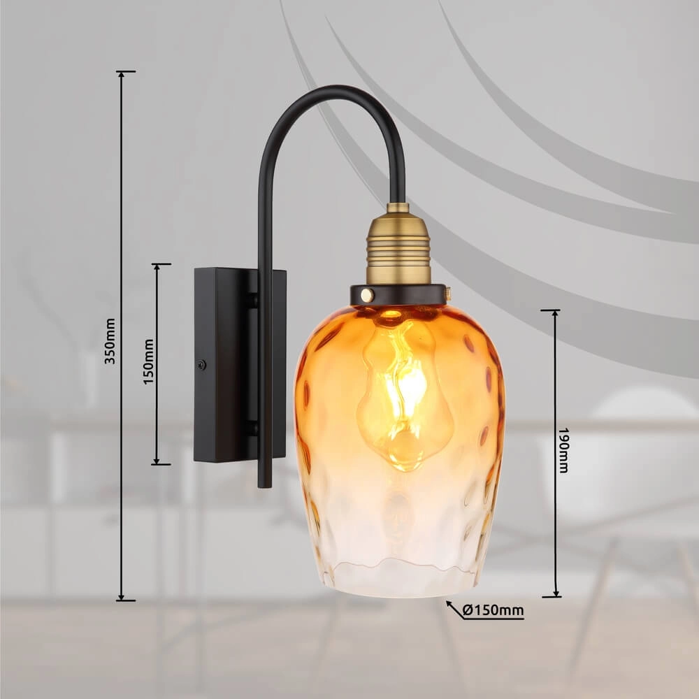 Wandleuchte Salvy Braunglas-Wabe Globo 9007371451609
