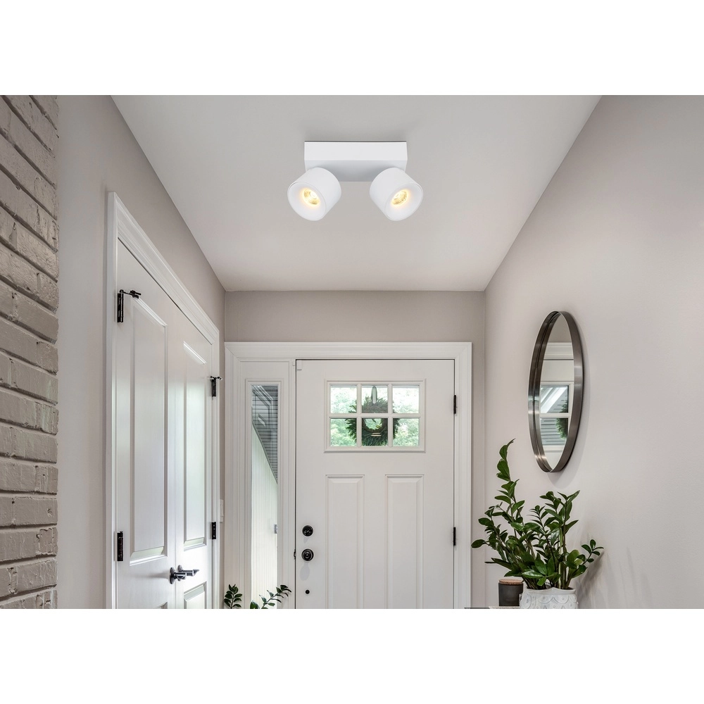 Elegante Deckenlampe Rae 2-Licht weiß Globo 9007371450640