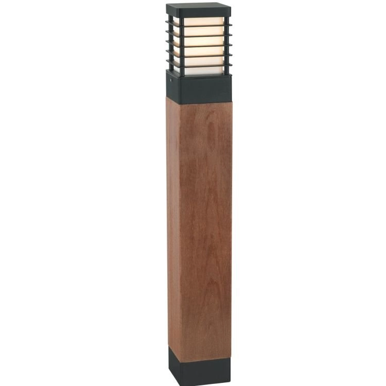 Terrasse Lampe Selham 85 cm schwarz mit Holzbraun