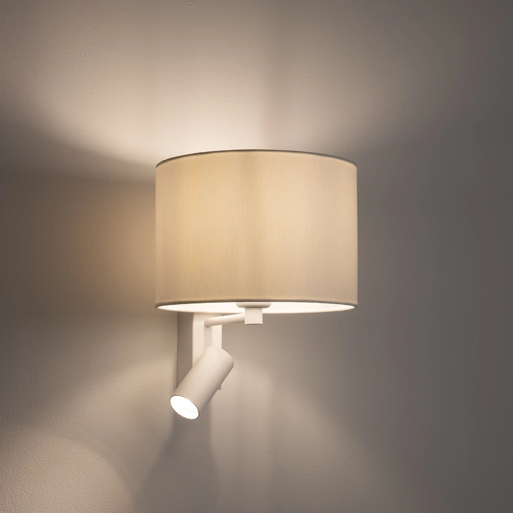 Weiße Wandlampe Lusso mit Tischlampenschirm Lyora 5903139115209
