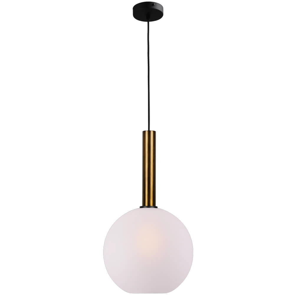 Hängelampe Ø 30cm Bella 2 Antikes Messing mit mattweißem Glas
