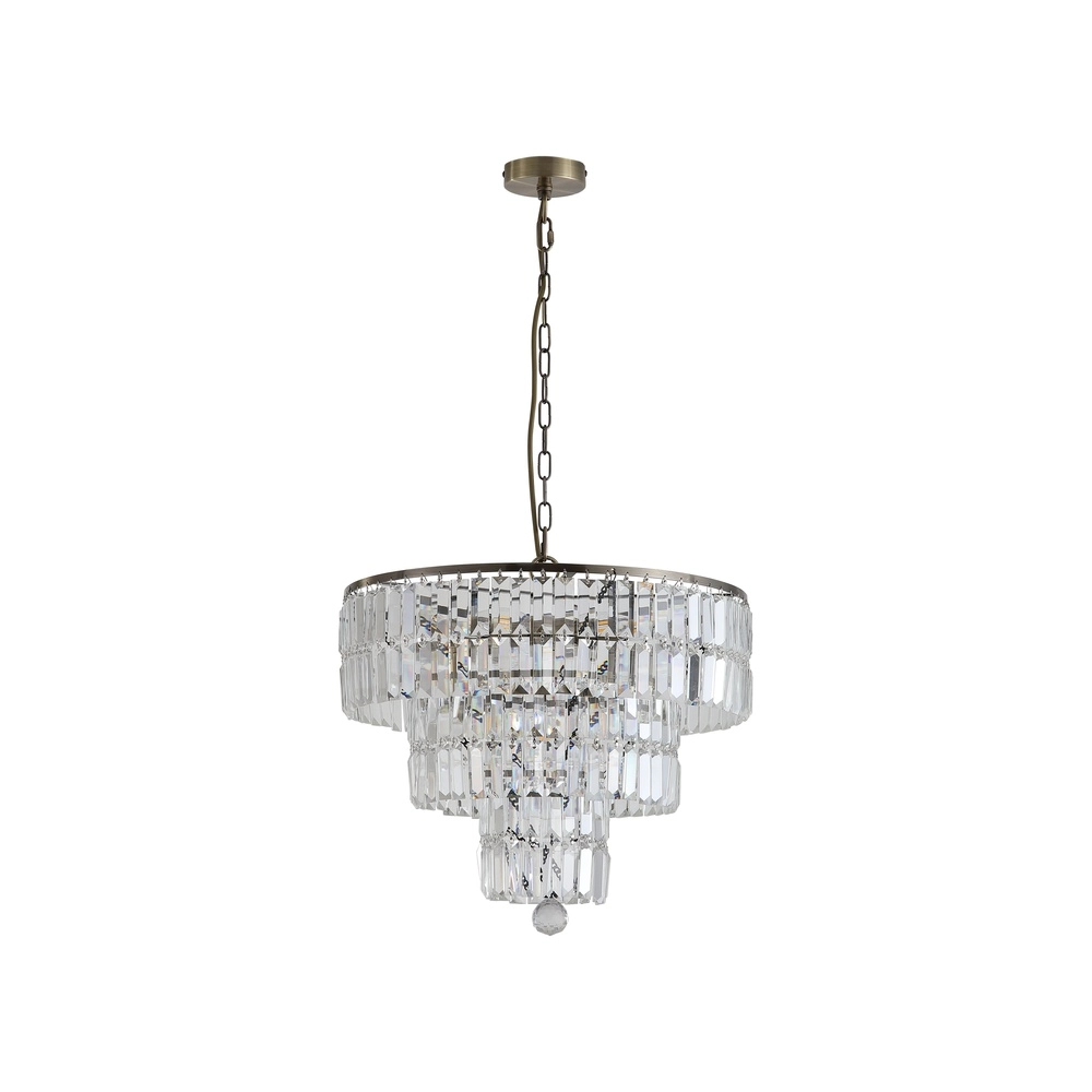 Kronleuchter Empire antikes Messing Ø 50cm Searchlight 5053423303888