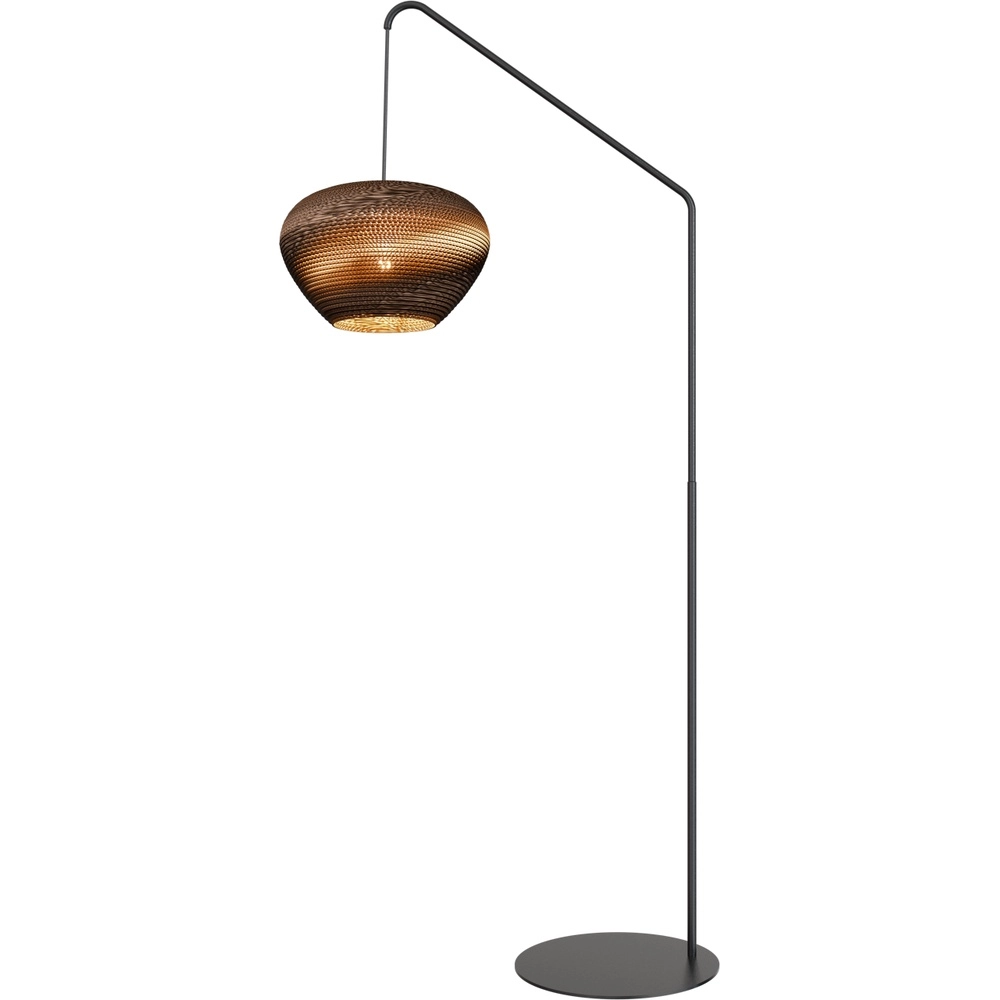 Denken Sie an eine Papier-Stehlampe Cartone Schwarzer Fuß