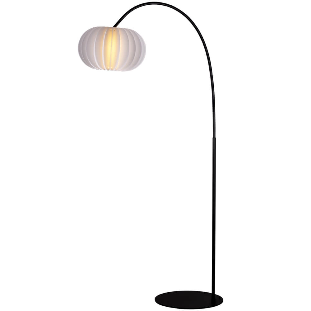Design-Bogenlampe Arena mit weißer Kapuze