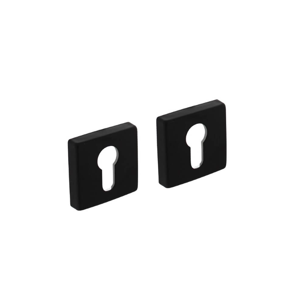 Set mit 2 Zylinder-Rosetten Tira Quadratisches schwarzes Aluminium