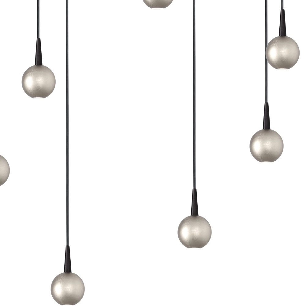 7-Licht Pendellampe Talana schwarz mit Nickel Ø 50cm DTW Masterlight 8718121352305