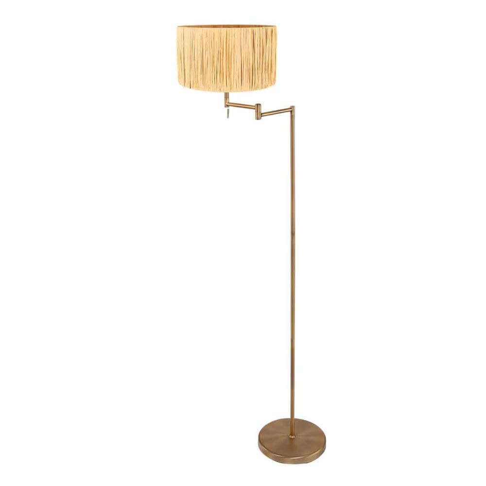 Stehlampe Bella Bronze mit strohfarbenem Schirm Steinhauer 8712746174441