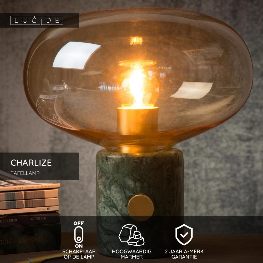 Design-Tischlampe Charlize Ø 23 cm grün Lucide 5411212030993