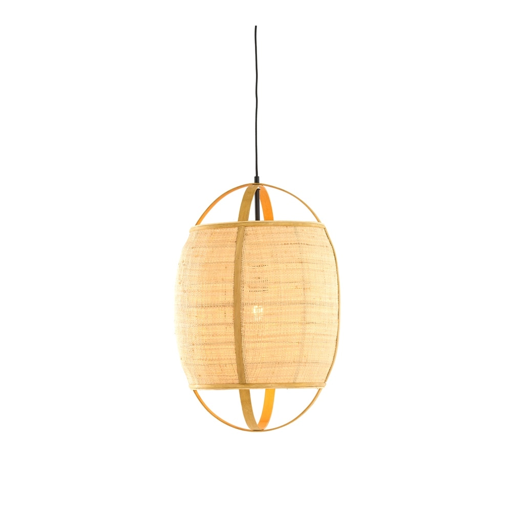 Land-Pendellampe Bozona hellbraun Ø 38,5 cm Light & Living 8717807843960