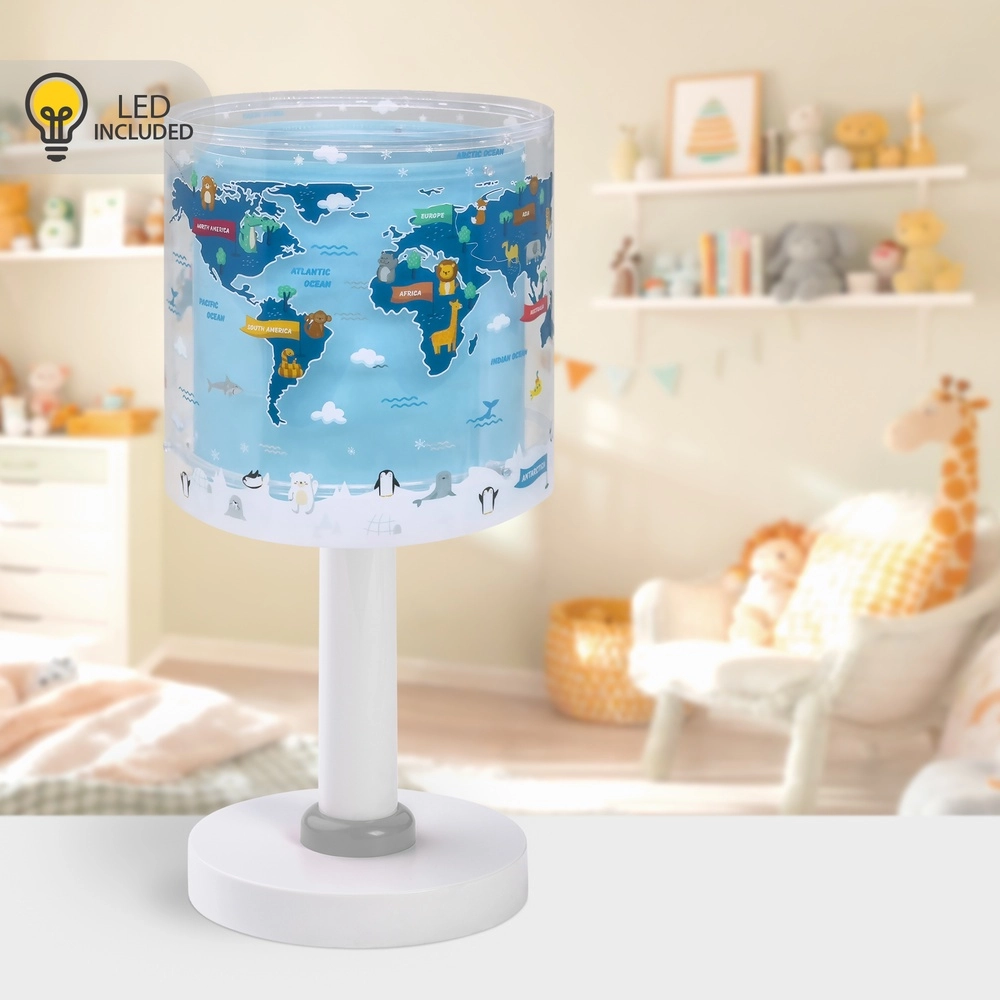 Tischleuchte für Kinderzimmer Kids World blau Dalber 8420406406718