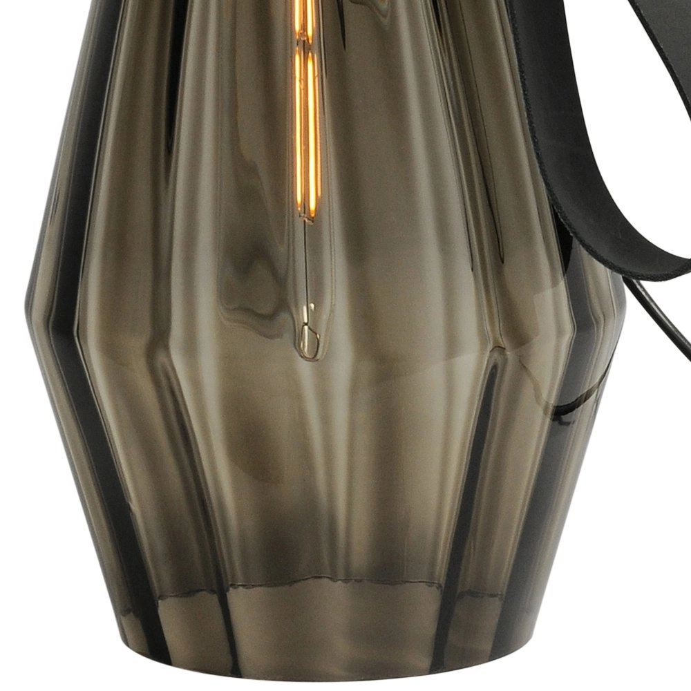 Tischlampe schwarz Diamond 40cm mit Rauchglas Masterlight 8718121259208
