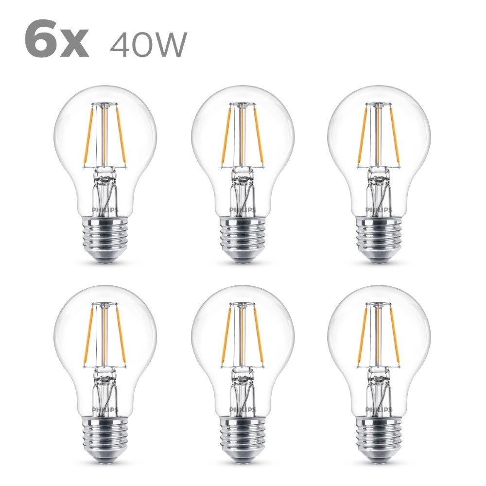 4W - E27 - 2700K - 470 lumen 6er Set Philips 8718696774977