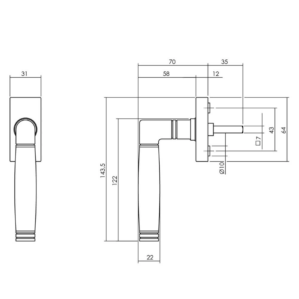 Griff für Fenster Ton 212 Edelstahl Intersteel 8714186562260