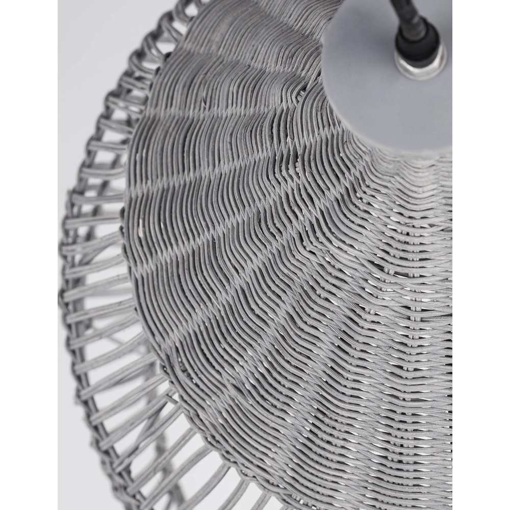 Graue Pendelleuchte Destin Rattan Ø 42cm Lyora 5212017416681