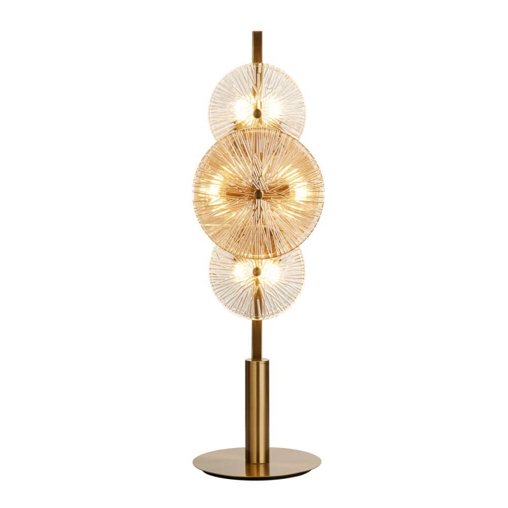 Goldene Tischlampe Wagon Wheel 66cm hoch Searchlight 5053423248264