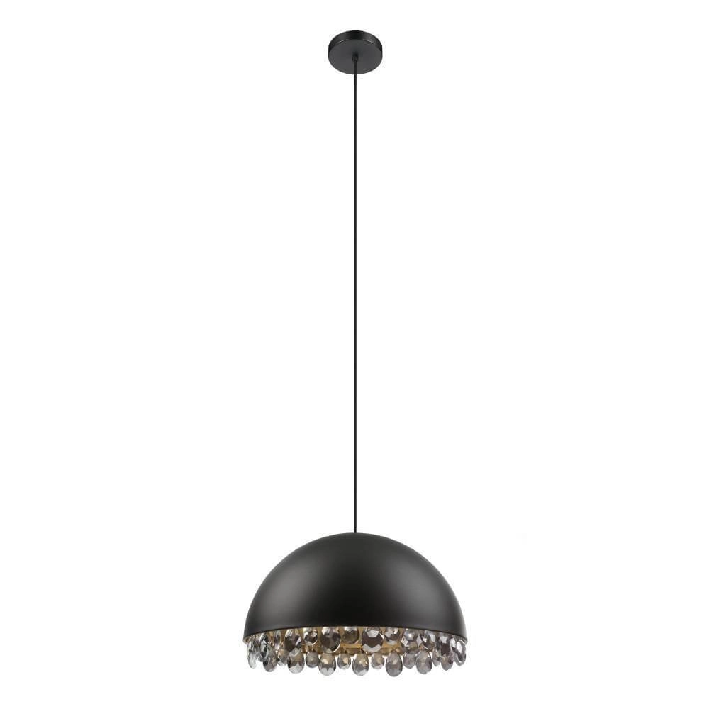 Schwarze Hängelampe mit Kristall Gaetano 2 Ø 45cm