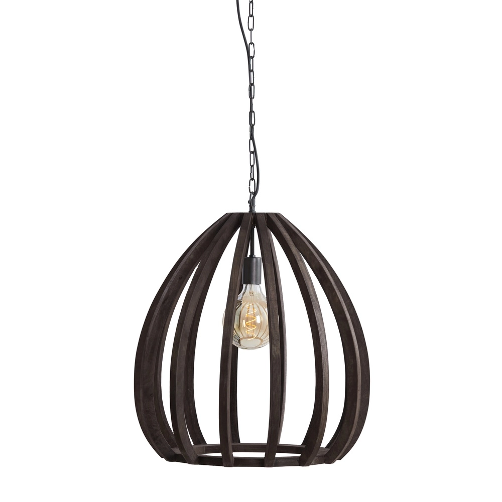 Holz-Pendellampe Barsia Ø 50cm – Walnussfarbe Light & Living 8717807701055