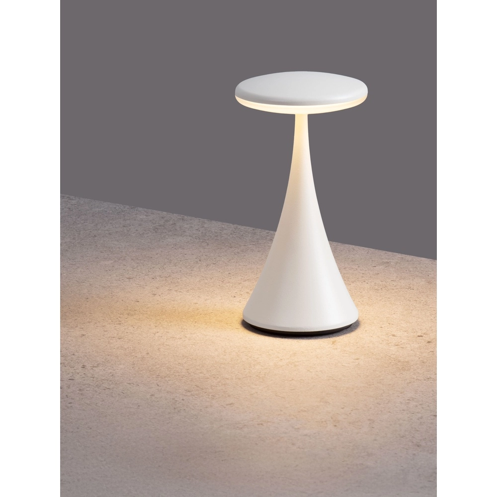 Tischlampe Elbo weiß wiederaufladbar mit USB