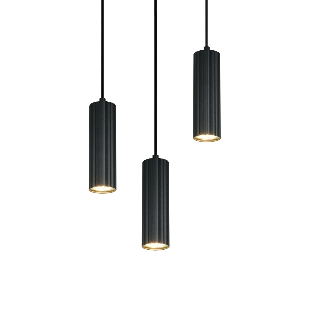 3-flammige Pendelleuchte Soka schwarz Trio 4017807658590