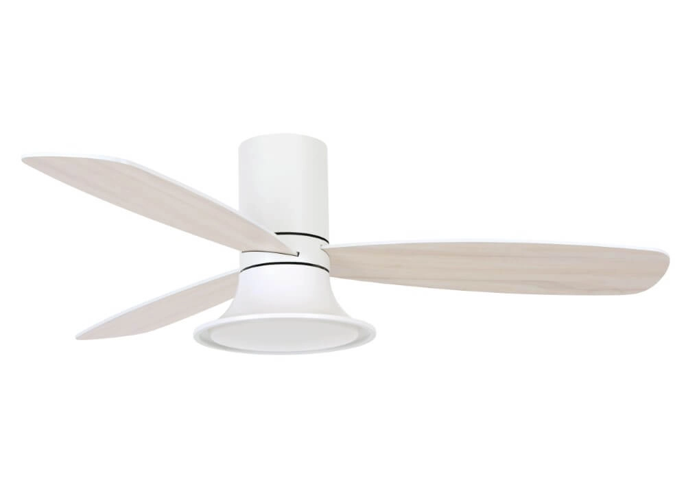 Weißer Ventilator mit Lampe Flusso Ø 132cm