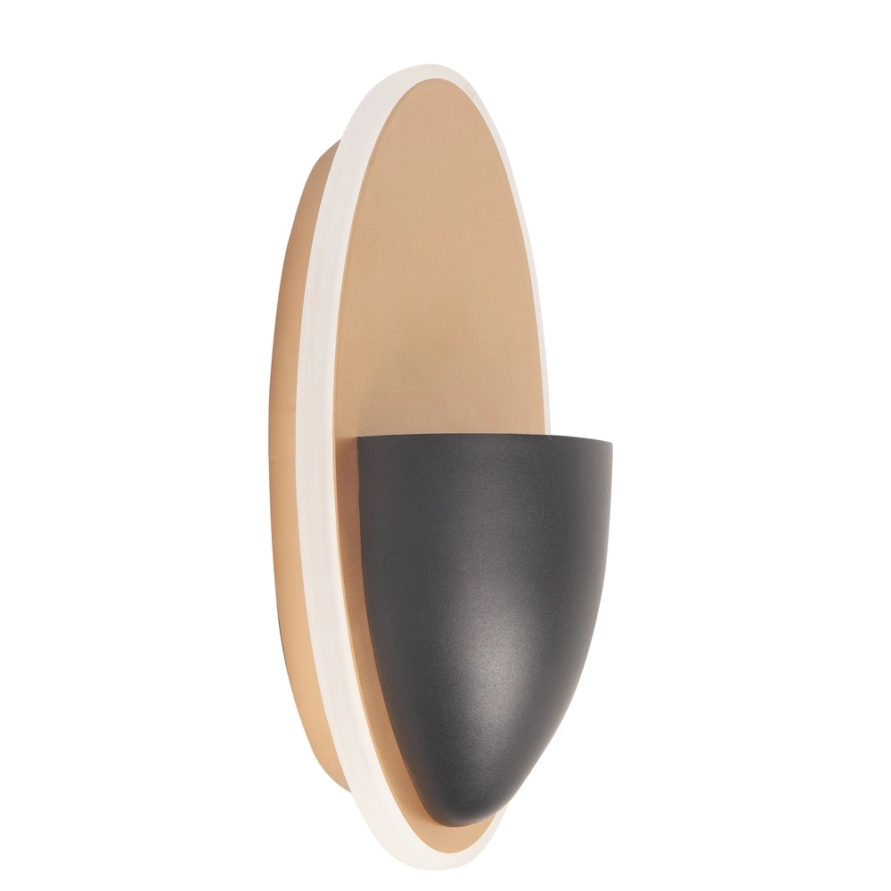 Design-Wandleuchte Pisa schwarz mit Messing