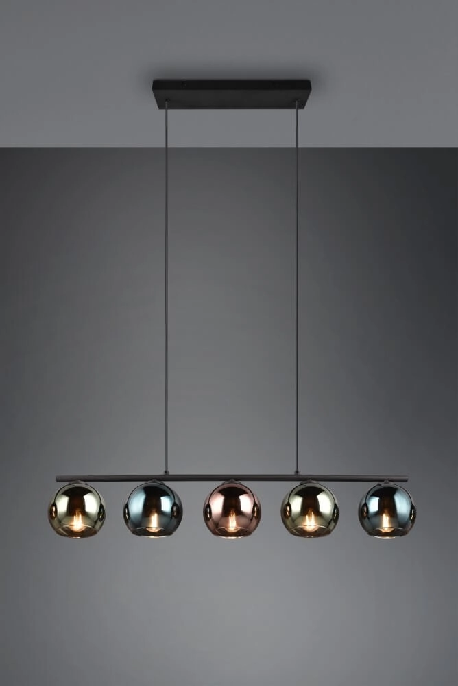 Design-Hängelampe Sheldon schwarz mit Rauchglas Trio 4017807585254