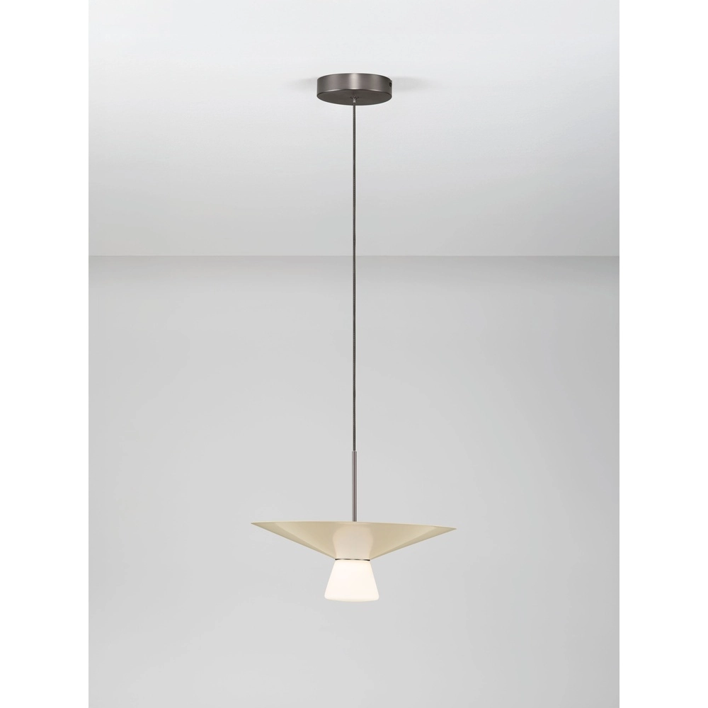 Design-Pendellampe Baris weiß mit grauem Ø 38 cm Lyora 5212017495303