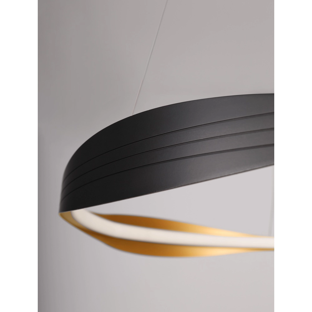 Design-Pendelleuchte Dobi Ø 60cm schwarz mit gold Lyora 5212017450036