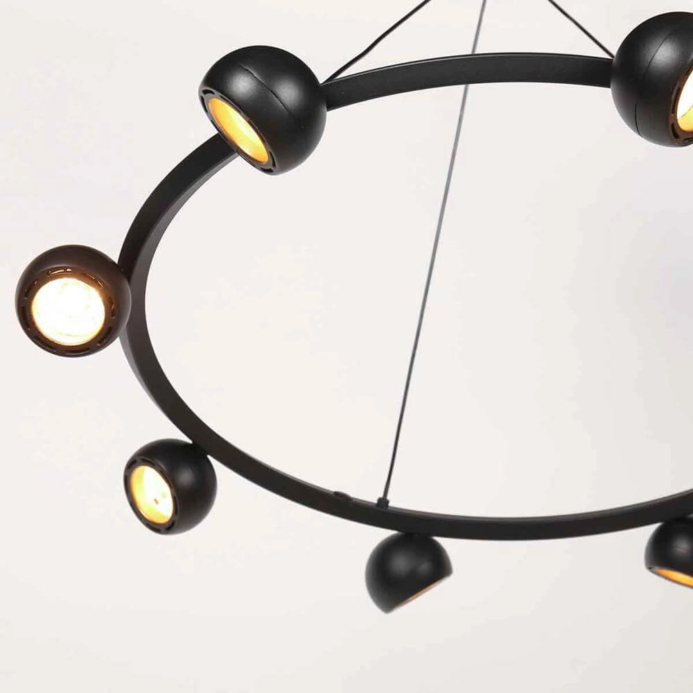 8-flammige Pendelleuchte Marcadore Rund Schwarz Steinhauer 8712746176636