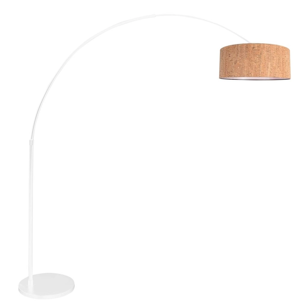 Weiße Bogenlampe Sparkled Light mit Korkkappe Ø40 cm