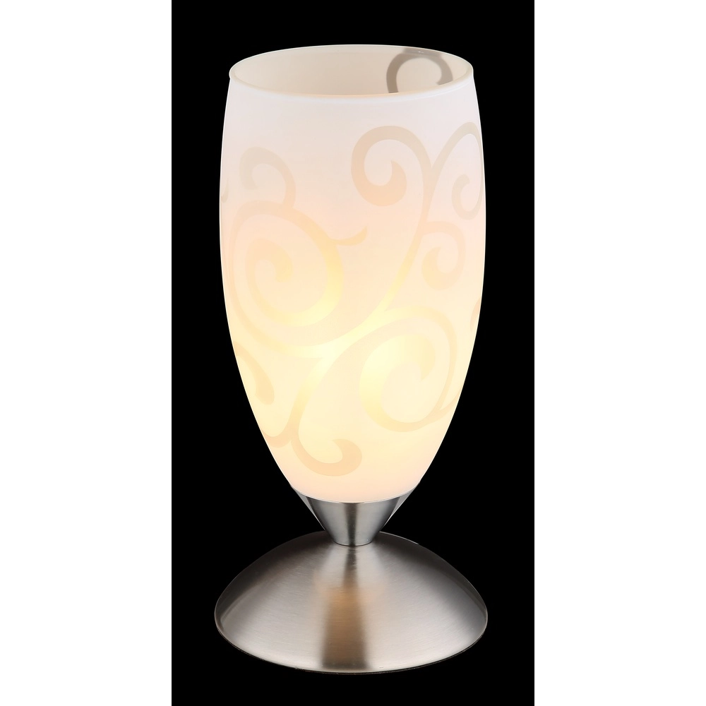 Klassische Tischlampe Auriga Chrom mit Curl Globo 9007371208777