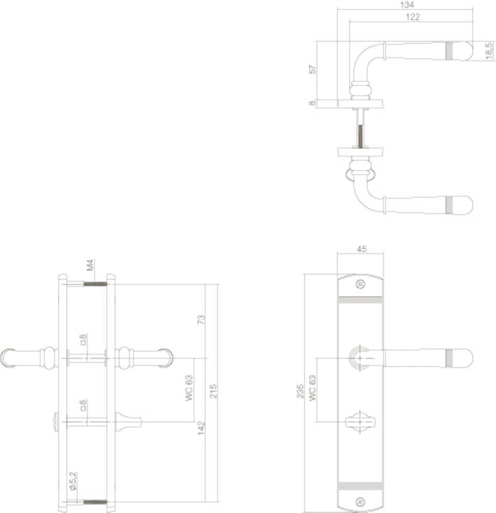Türklinke Helena WC-Verschluss 63/8 nickel matt Intersteel 8714186498958