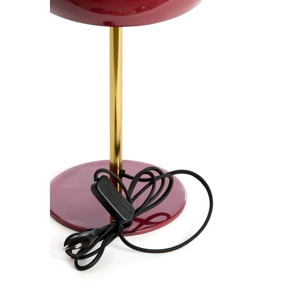 Tischlampe Surin Ø 23cm – glänzendes Burgunderrot mit Gold Light & Living 8717807743444