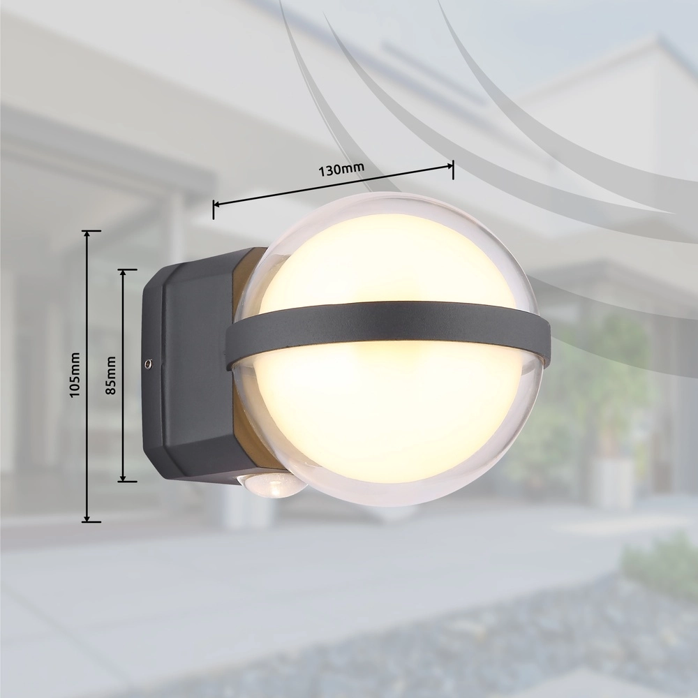Entwurfswandlampe Illi Anthrazit Globo 9007371445936