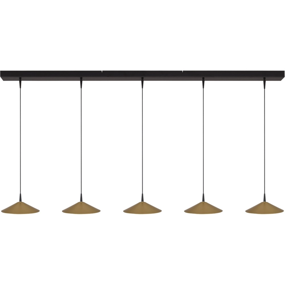 5-Licht Pendellampe Ceppo schwarz mit goldener Ø 22 cm